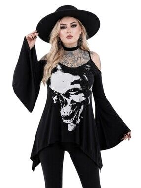 Killstar x Lost Boys You Must Feed Cold Shoulder Tunic Top